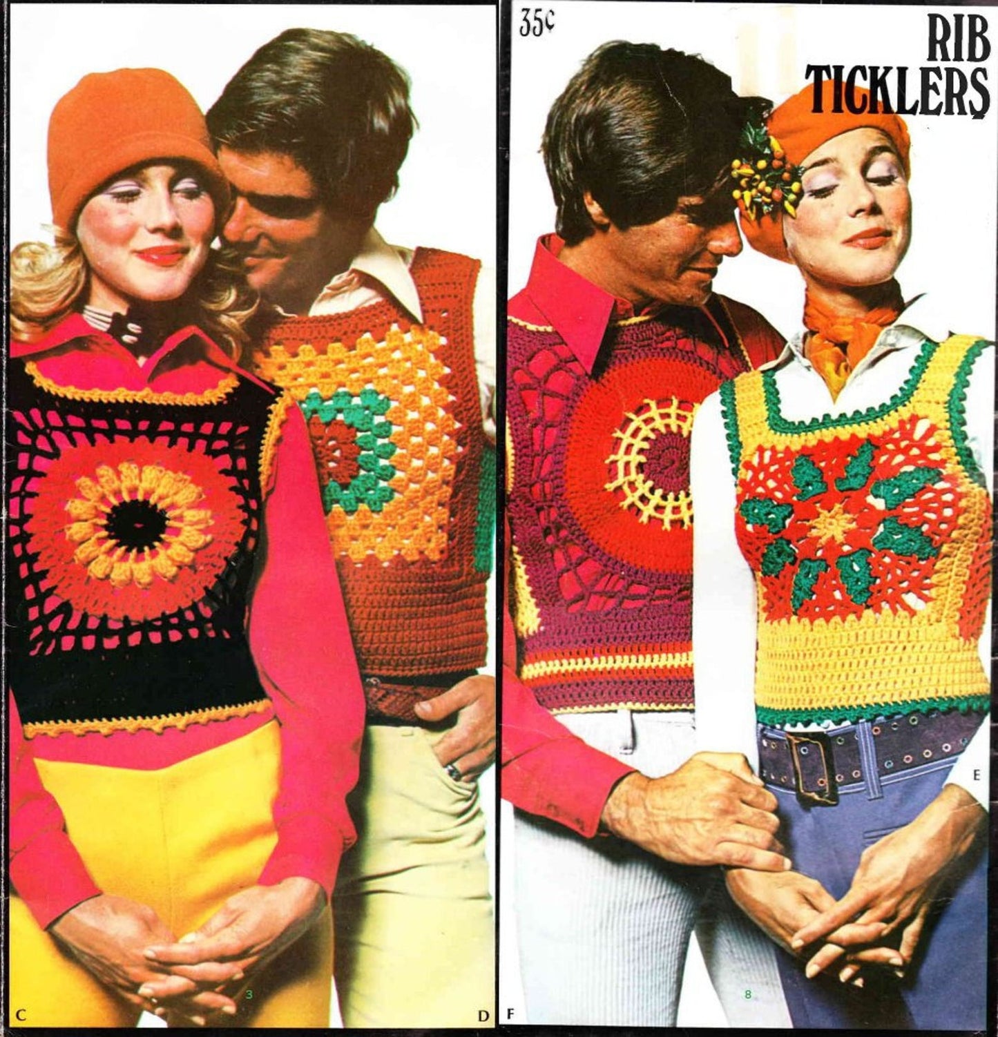 Retro M/F Granny Rib Ticklers Tank Top Vests Crochet Pattern - Crochetifies™