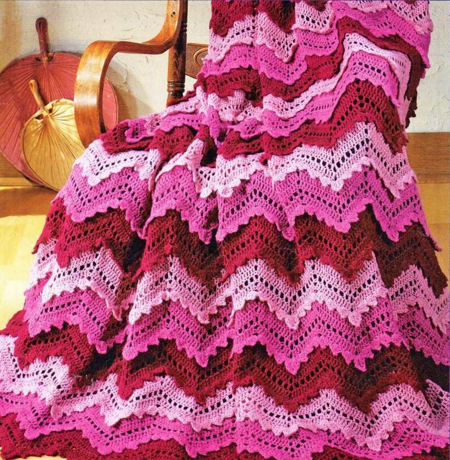 Rose Ripple Afghan Crochet Pattern