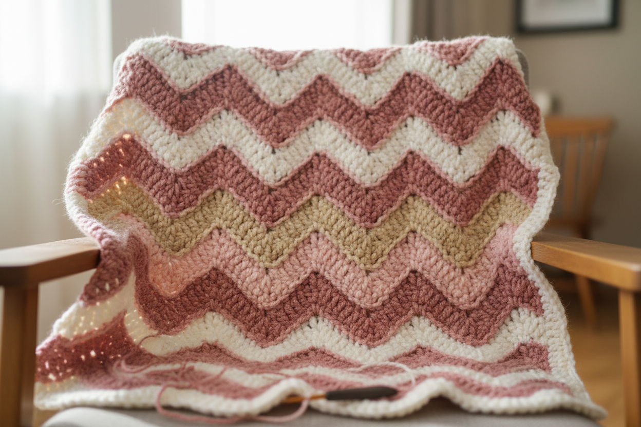 Rose Ripple Afghan Crochet Pattern