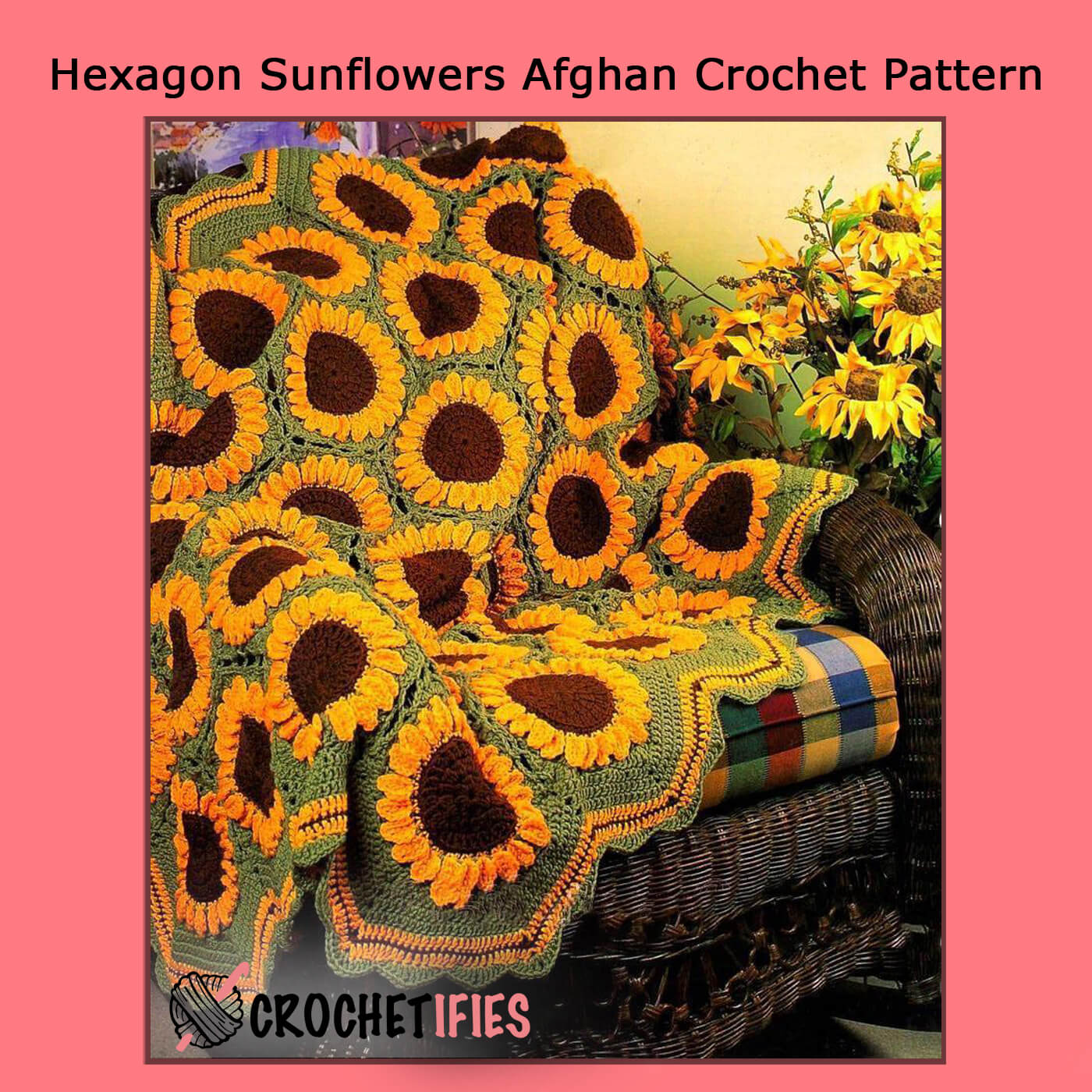 Hexagon Sunflowers Afghan Crochet Pattern - Crochetifies™