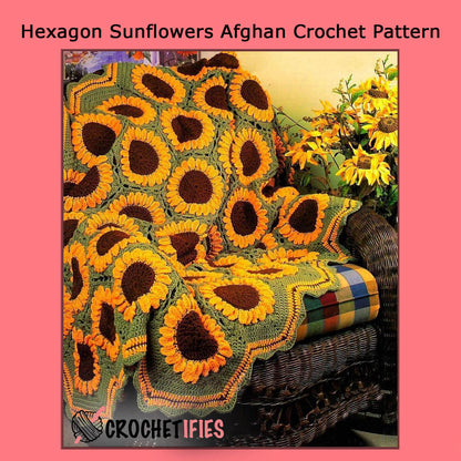 Hexagon Sunflowers Afghan Crochet Pattern - Crochetifies™