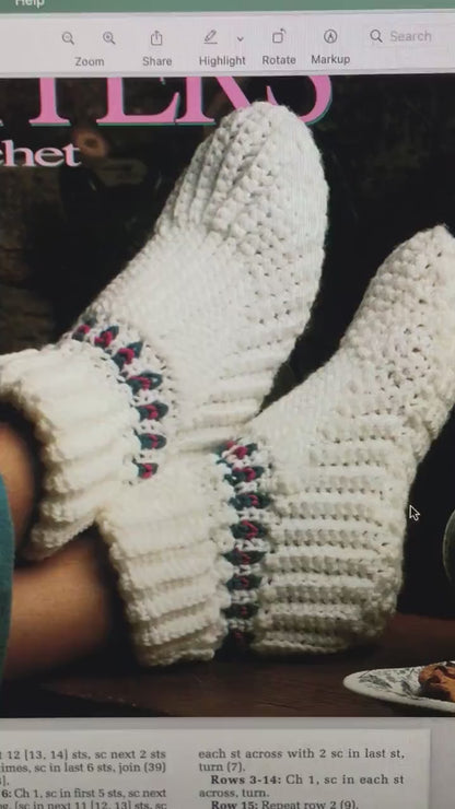 Warm House Slippers Socks Crochet Pattern