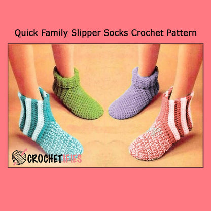 Quick Family Slipper Socks Crochet Pattern - Crochetifies™