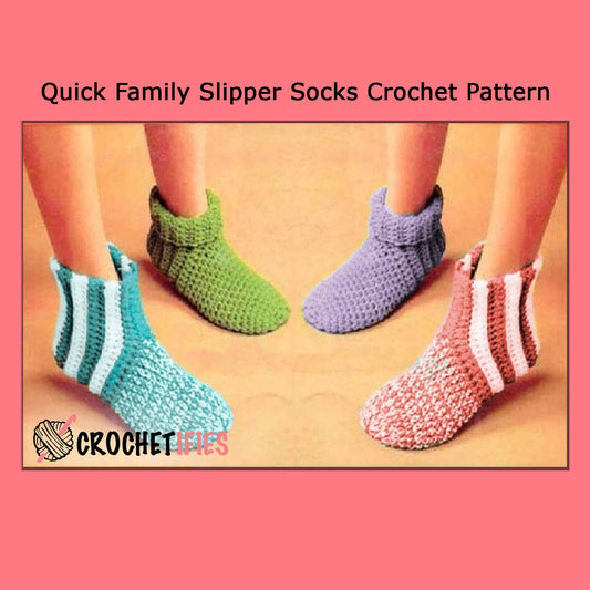Quick Family Slipper Socks Crochet Pattern - Crochetifies™