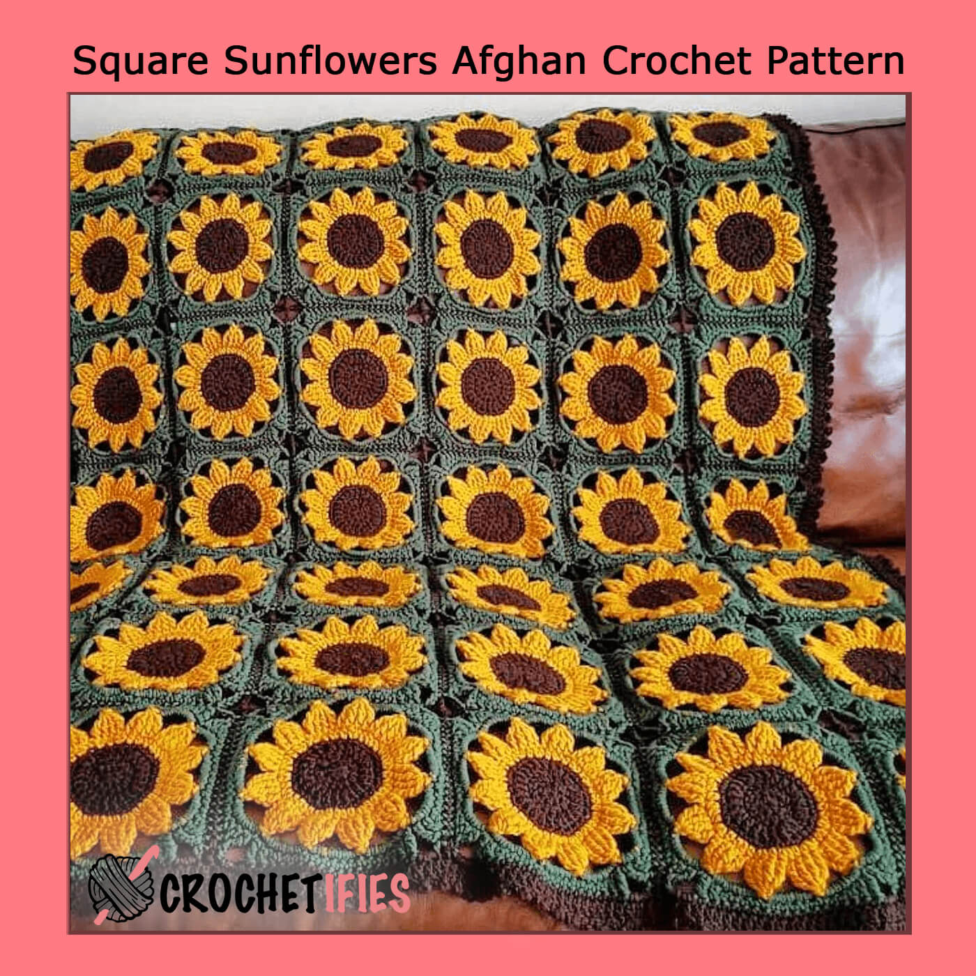 Square Sunflowers Afghan Crochet Pattern - Crochetifies™