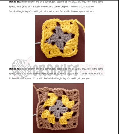 Black Granny Square Blanket Crochet Pattern - Crochetifies™