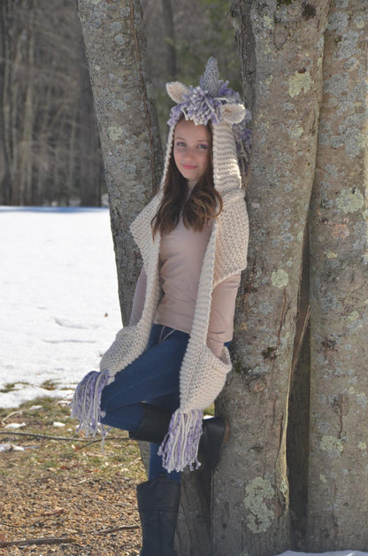 Unicorn Hooded Scarf Crochet Pattern - Crochetifies™