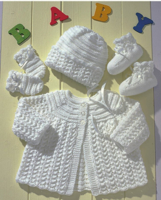 Baby Matinee Coat/Jacket Knitting Pattern - Crochetifies™