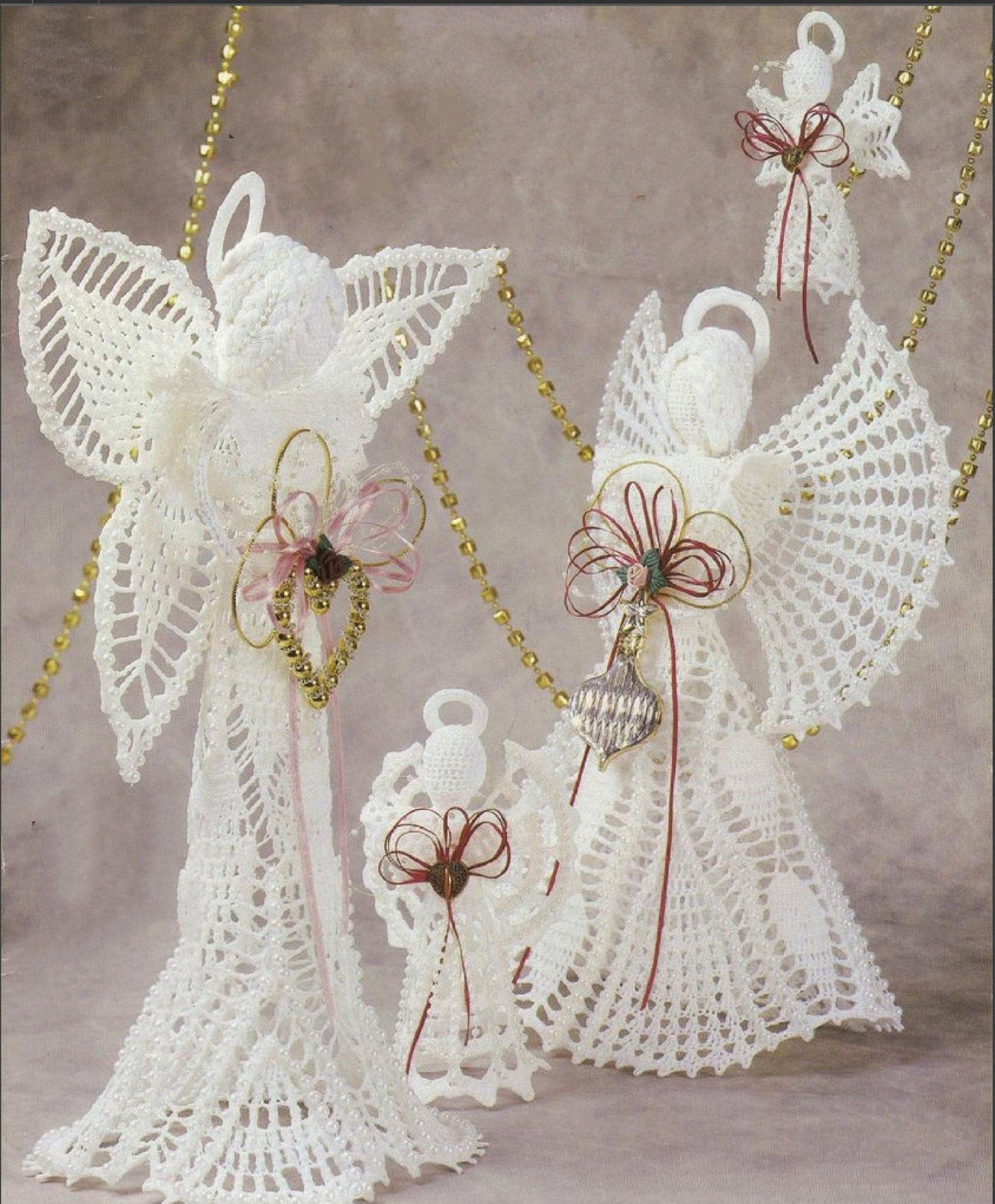Cotton Thread Lace Christmas Angel Ornaments Crochet Pattern - Crochetifies™