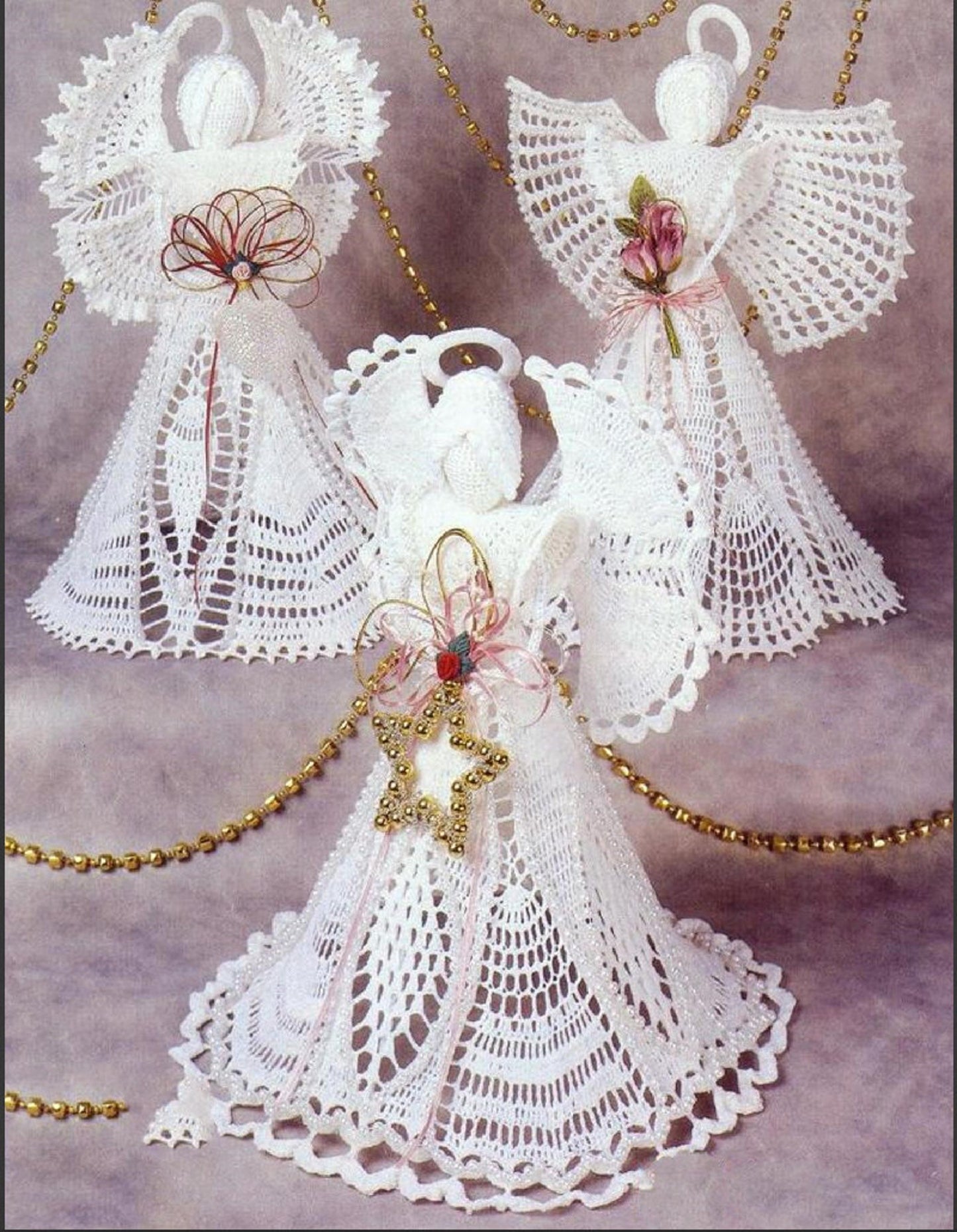 Cotton Thread Lace Christmas Angel Ornaments Crochet Pattern - Crochetifies™