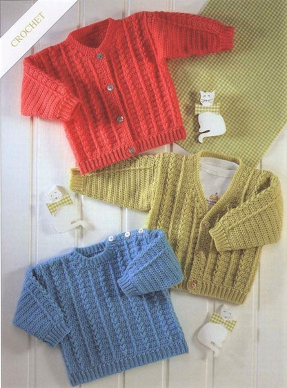Baby Cardigan & Pullover V Neck Sweaters Crochet Pattern - Crochetifies™