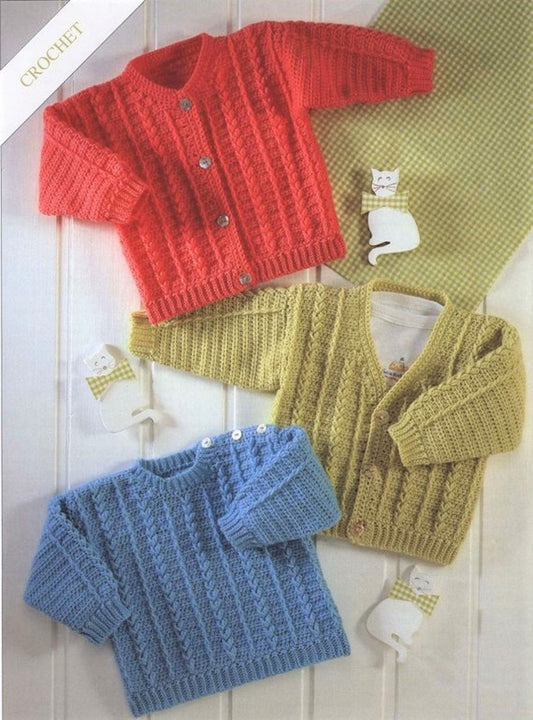 Baby Cardigan & Pullover V Neck Sweaters Crochet Pattern - Crochetifies™