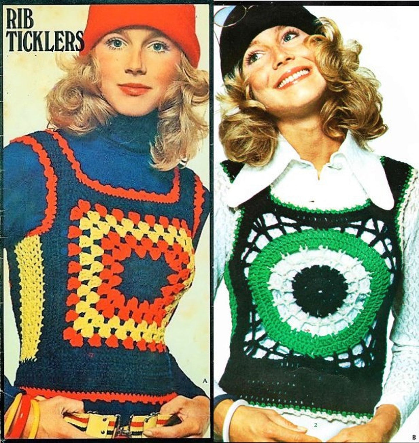 Retro M/F Granny Rib Ticklers Tank Top Vests Crochet Pattern - Crochetifies™