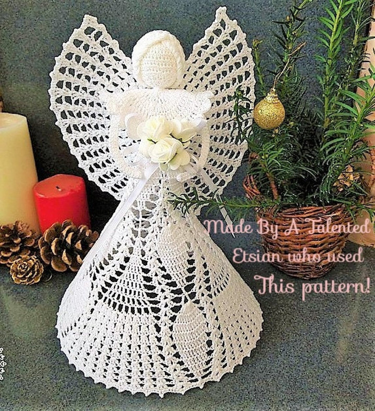 Cotton Thread Lace Christmas Angel Ornaments Crochet Pattern - Crochetifies™