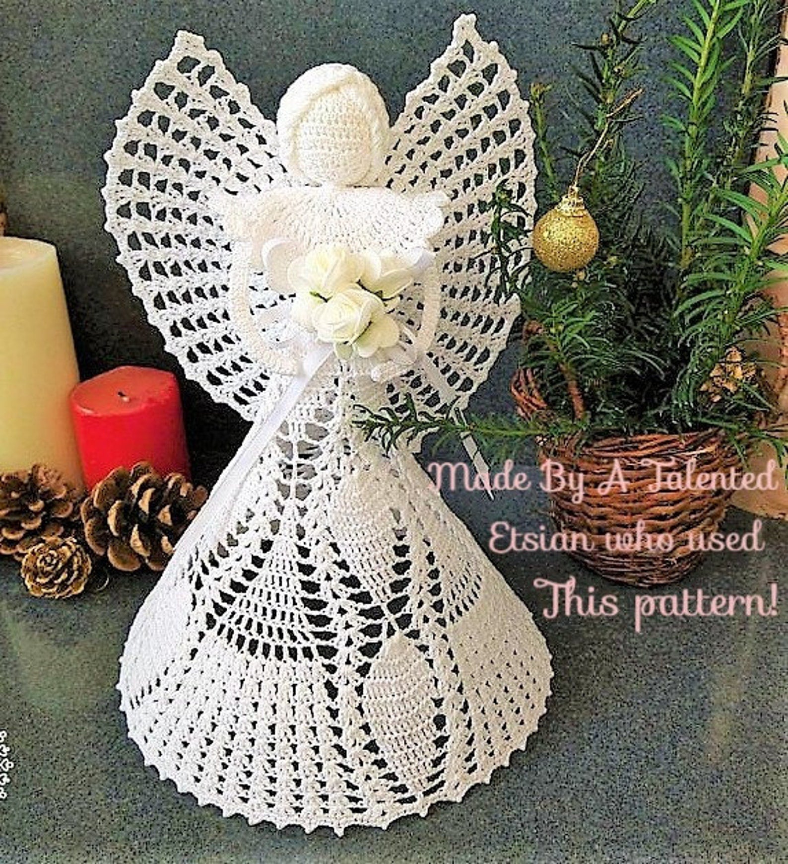 Cotton Thread Lace Christmas Angel Ornaments Crochet Pattern - Crochetifies™