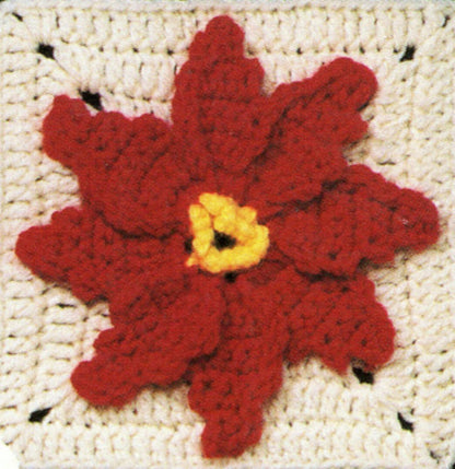 4 Christmas Holiday Granny Square Motif Crochet Pattern