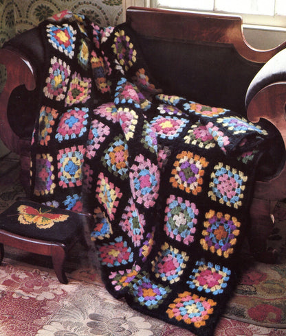 Black Granny Square Blanket Crochet Pattern - Crochetifies™