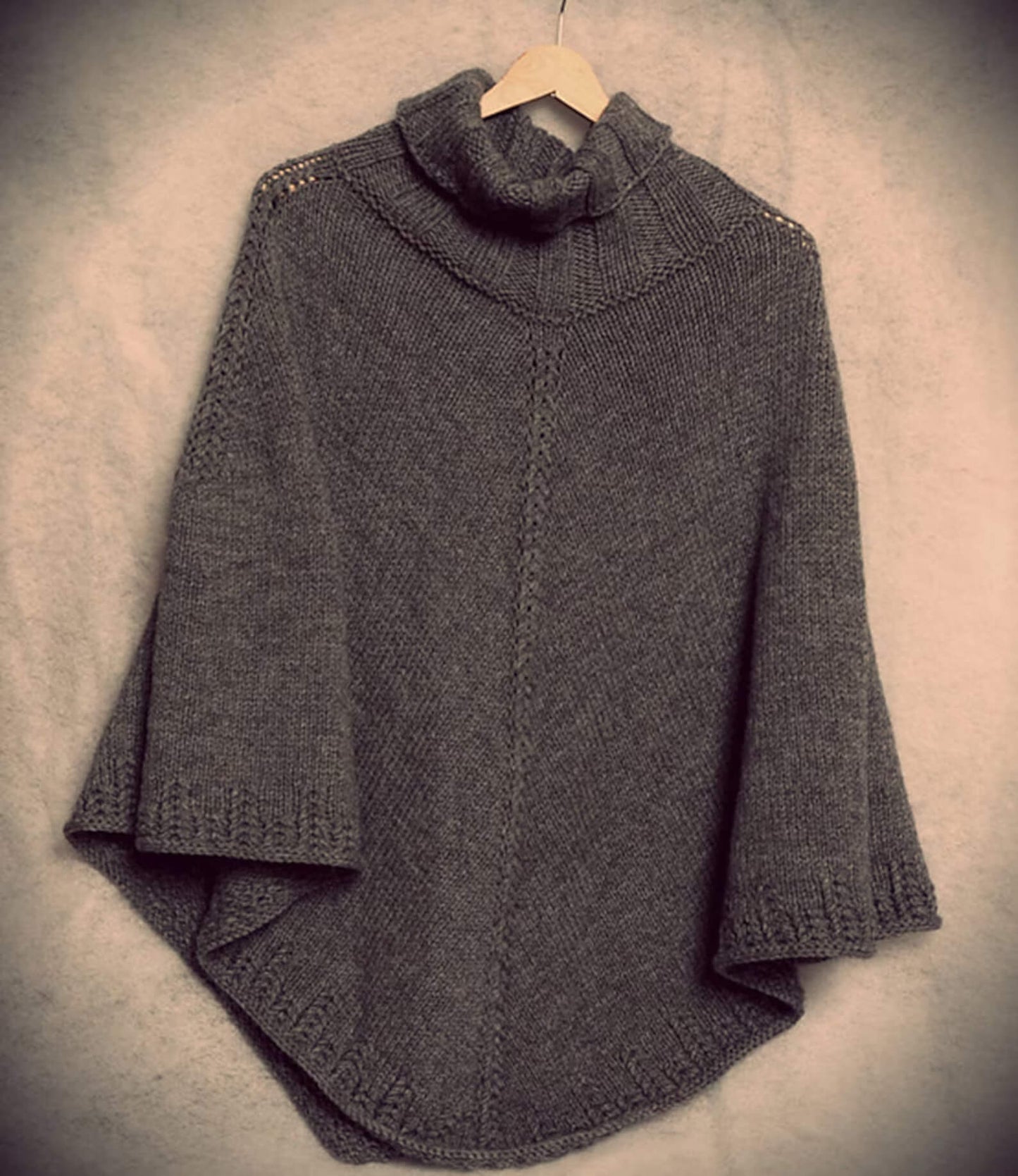 Beginner Womans Aran Poncho Knitting Pattern - Crochetifies™